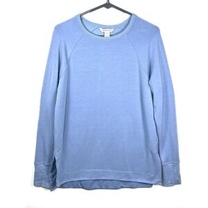 Athleta French Terry Tunic Sweatshirt Baby Blue Sz S Athleisure Soft Casual Chic